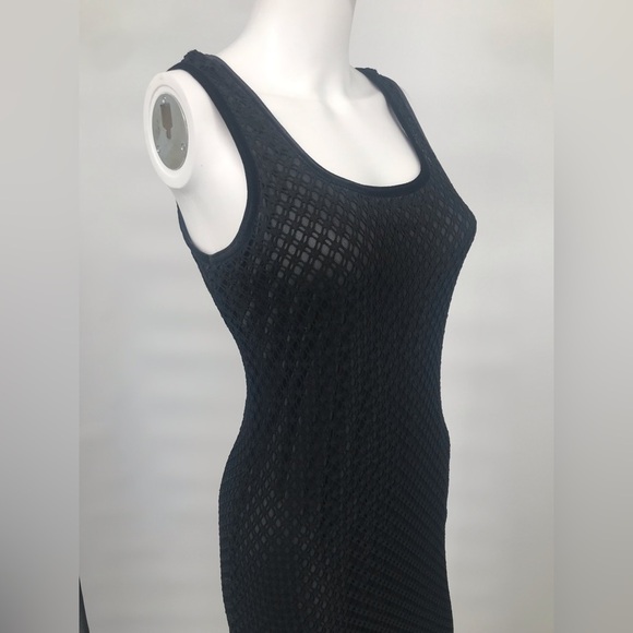 90s Long Double Layer Stretch Netted Maxi Dress - Picture 2 of 9